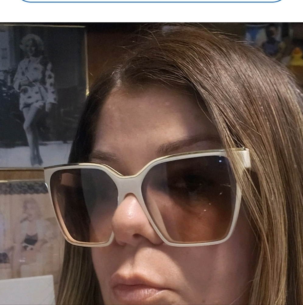 quay australia level up ivory white brown square brow bar sunglasses eyewear NEW